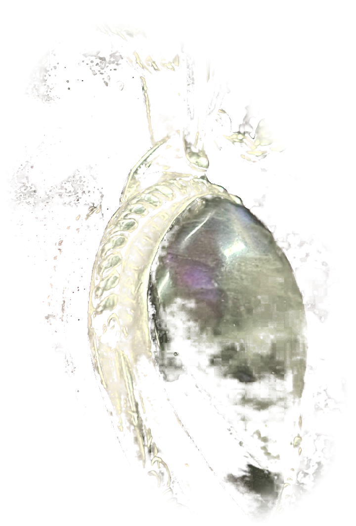 Restored silver and labradorite pendant